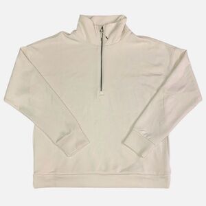 Elegant Cream Half-Zip Turtleneck Sweater